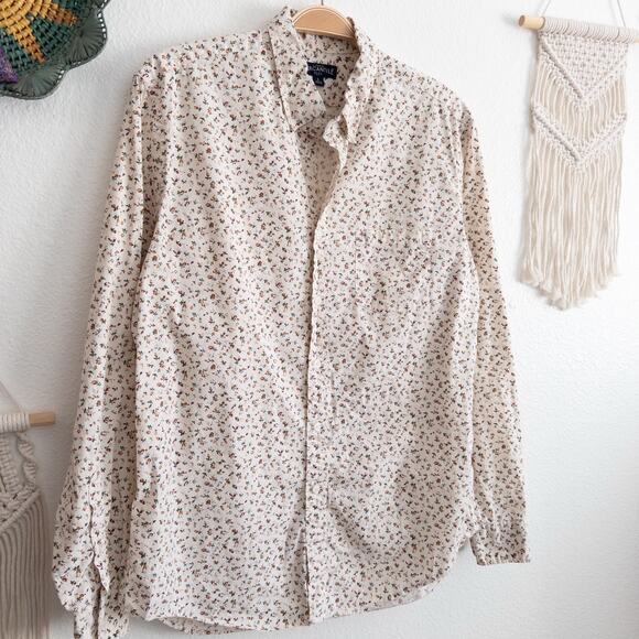 J. Crew Mercantile Flex Floral Print Button-Up Shirt Size Large - Picture 2 of 8